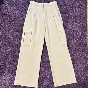 Cream Abercrombie & Fitch wide leg pants